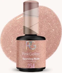 Pink Gellac - Sparkling Nude - Gellak - Vegan - Lichtroze - Glitter Finish - 15 Ml