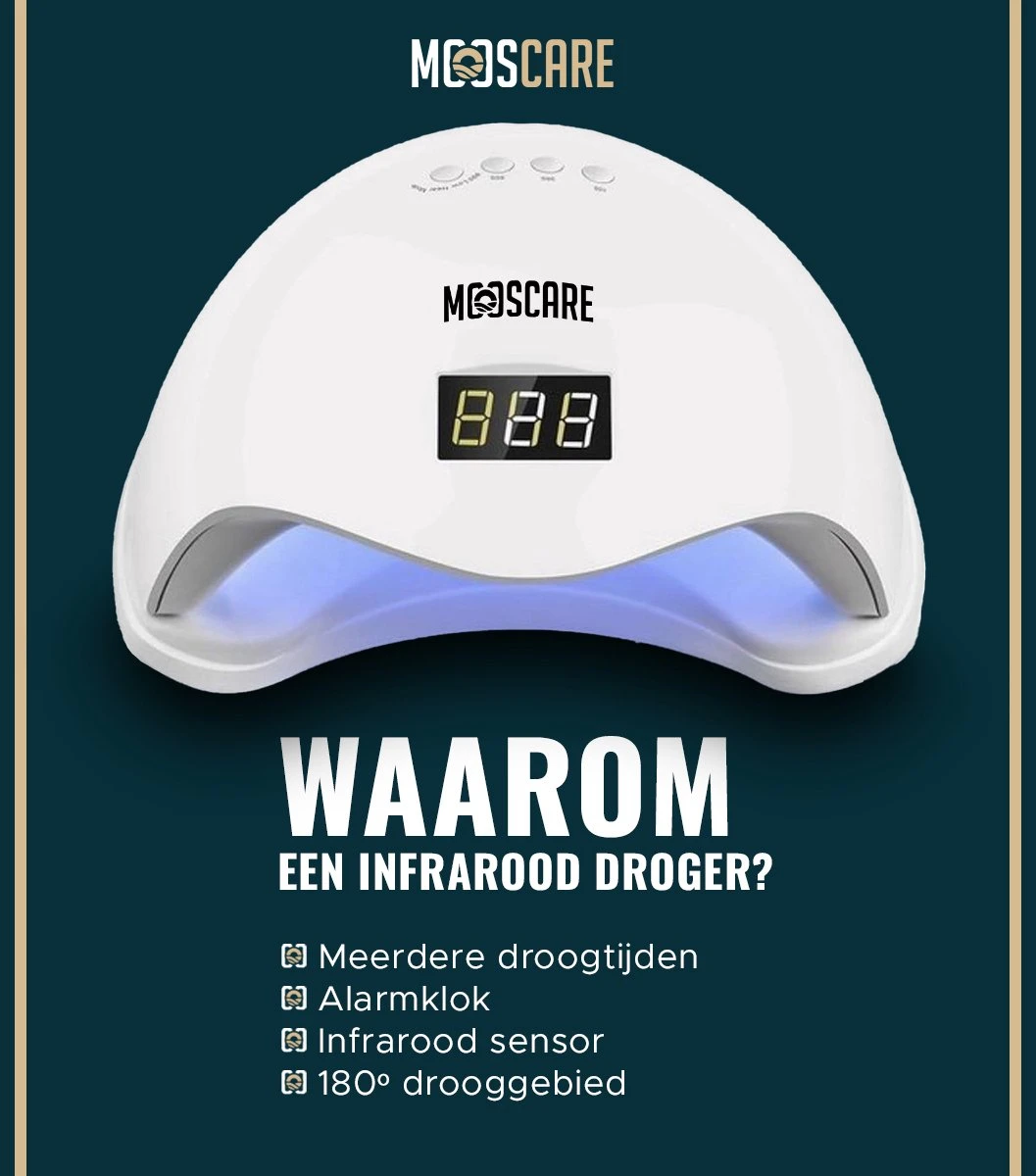 MOOSCARE 48 Watt LED Lamp Voor Gellak Nagels - UV Lamp Gelnagels - Nail Art Nagellamp - Gel Nagellak Nageldroger 3 MOOSCARE 48 Watt LED Lamp Voor Gellak Nagels - UV Lamp Gelnagels - Nail Art Nagellamp - Gel Nagellak Nageldroger - Afbeelding 3