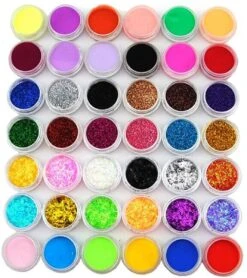 Acrylnagels Set | Nepnagels | Acryl Nagels Kit Starterspakket | Basispakket | Acrylnagels | Nail Art Pakket | 42 Kleuren Acryl Poeders/Glitters | 500 Franse Tips | Acrylic Liquid | Nagel Lijm | Plaknagels | 72 Delig | Nagel Set | Nagelstad -Cosmetisch Kortingswinkel 1068x1200