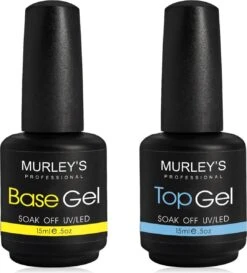MURLEY’s Base & Top Coat Gellak Set- Acryl Basecoat & Topcoat - 2x 15ml - Gel Nagellak - Gelnagellak - UV / LED Lamp Gelnagels
