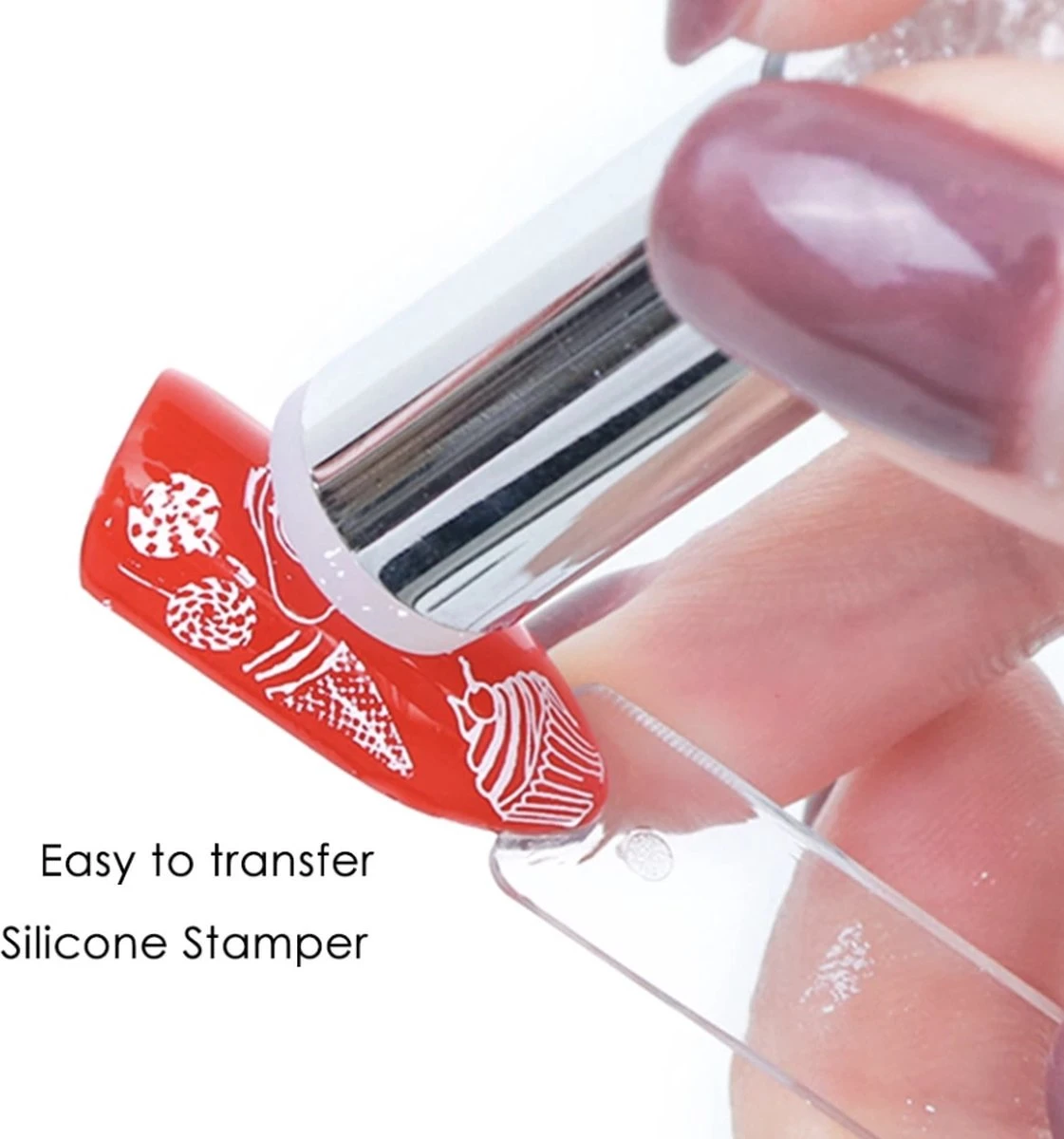 GUAPÀ® Nail Art Stempel | Nail Art Penseel & Stempelplaat | Sileconen Stempel | Nagel Stempel Plaatje | Nail Art | Smile Line | Nagelstempel & Stamper 2 GUAPÀ® Nail Art Stempel | Nail Art Penseel & Stempelplaat | Sileconen Stempel | Nagel Stempel Plaatje | Nail Art | Smile Line | Nagelstempel & Stamper - Afbeelding 2