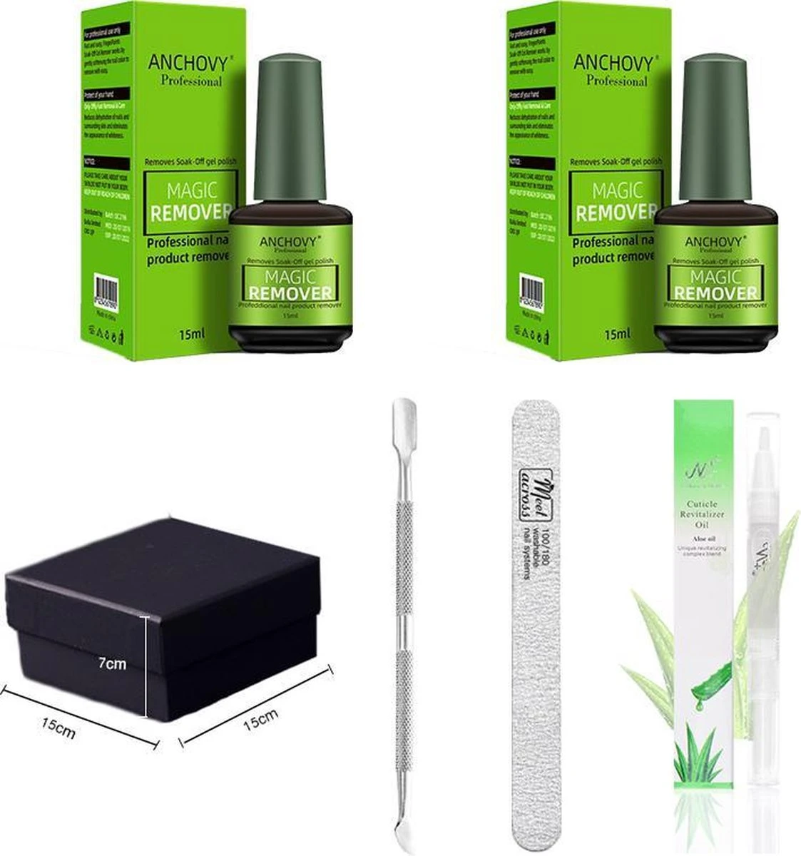 Magic Soak Off Nailpolish Remover - Magische Gellak Remover - 2 X 15 Ml!!! - Inclusief Nagelvijl, Bokkepootje En Olie - Nagellak Verwijderaar - Gellak Remover - 1 Magic Soak Off Nailpolish Remover - Magische Gellak Remover - 2 X 15 Ml!!! - Inclusief Nagelvijl, Bokkepootje En Olie - Nagellak Verwijderaar - Gellak Remover -