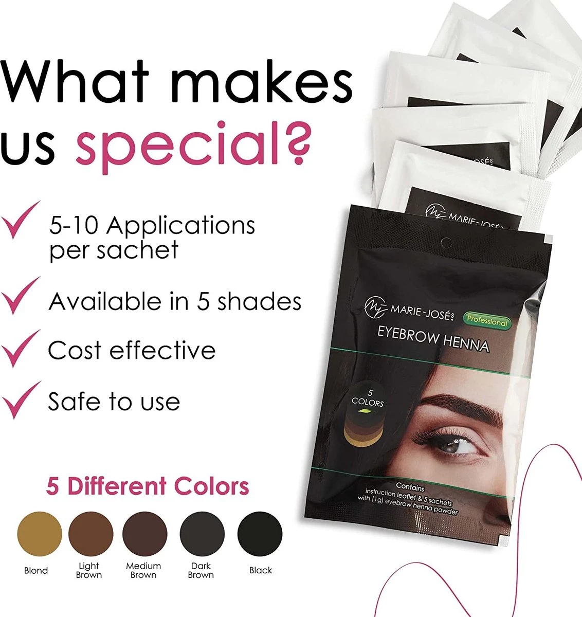 Henna Wenkbrauwverf 5 Kleuren | Henna Brows |Geschikt Voor Minstens 25 Toepassingen | Zelf Je Perfecte Kleur Samenstellen! 2 Henna Wenkbrauwverf 5 Kleuren | Henna Brows |Geschikt Voor Minstens 25 Toepassingen | Zelf Je Perfecte Kleur Samenstellen! - Afbeelding 2