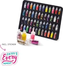 Merkloos 48 Verschillende Flesjes Nagel Decoratie Met Glitters En Sticker - Nail Art - Nagelversiering - Cadeau Tip