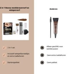 2 In 1 - Henna Wenkbrauwverf En Wimperverf - Bruin - Henna Brows - DIY Henna Brows Kit - Starterspakket -Cosmetisch Kortingswinkel 1152x1200 6