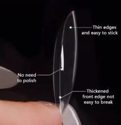 Gel Soft Flex Nepnagels Plaknagels Met Lijm Almond Shape Nagels Press On Nails 100% Soak-off - Fake Nails- Nageltips Full Cover 240 Stuks Transparant / Clear Tips Van Hoge Kwaliteit + Nagelvijl + Lijm -Cosmetisch Kortingswinkel 1168x1200 2