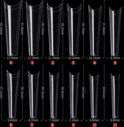 Royala Gel Flex 240x Nageltips In Tipbox - Transparant Long Coffin Half Cover C Curve - Kunstnagel Set - Nail Tips -French Nail Art Acryl Nagels & Gelnagels - Premium Quality Line -Cosmetisch Kortingswinkel 1170x1200 6