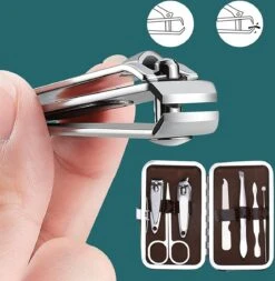 Merkloos 7-delige Manicureset Van Roestvrij Staal Met Schaar, Pincet, Vijl, Zijsnijder, Kartel, Scheermachine, Nagelknipper & Pedicure Kit In Etui, Nagelverzorgingsgereedschap, Nagelset, Nagelverzorgingsset -Cosmetisch Kortingswinkel 1171x1200 8