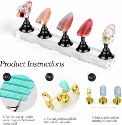 Merkloos Nailtrainer Oefenhand Voor Nagels 12-delige Set - Acryl Nagels Starterspakket - Starter Kit Nagel Display Magnetische Waaier – Kunstnagels Plaknagels - Nail Art Set - Uv Lamp Gelnagels Houd -Cosmetisch Kortingswinkel 1178x1200
