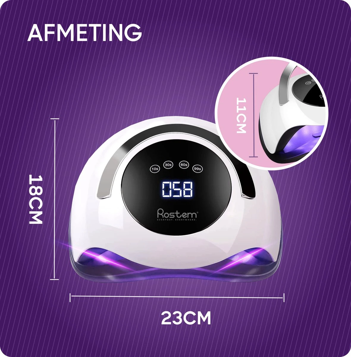 Rostem 120W LED Nageldroger Lamp - UV Lamp - Geschikt Voor Elke Nagel Gellak - 120W 8 Rostem 120W LED Nageldroger Lamp - UV Lamp - Geschikt Voor Elke Nagel Gellak - 120W - Afbeelding 8