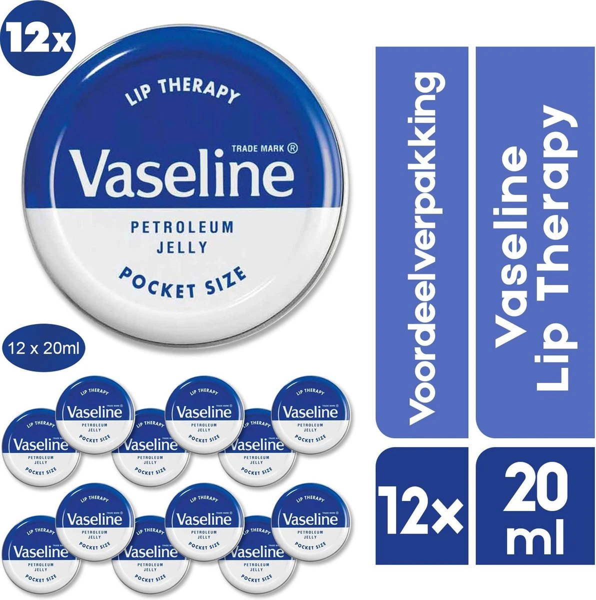 Vaseline® 12 X Vaseline Lippenbalsem | Lip Therapy Original | Megavoordeelpakket | Originele Vaseline Lippen Balsem 1 Vaseline® 12 X Vaseline Lippenbalsem | Lip Therapy Original | Megavoordeelpakket | Originele Vaseline Lippen Balsem