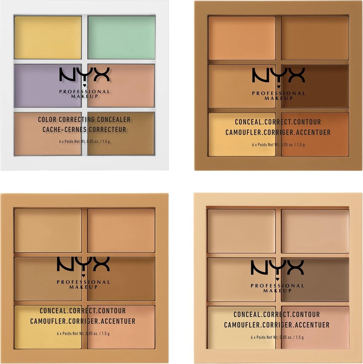 NYX Professional Makeup - 3C Palette - Color Correcting Concealer 7 NYX Professional Makeup - 3C Palette - Color Correcting Concealer - Afbeelding 7