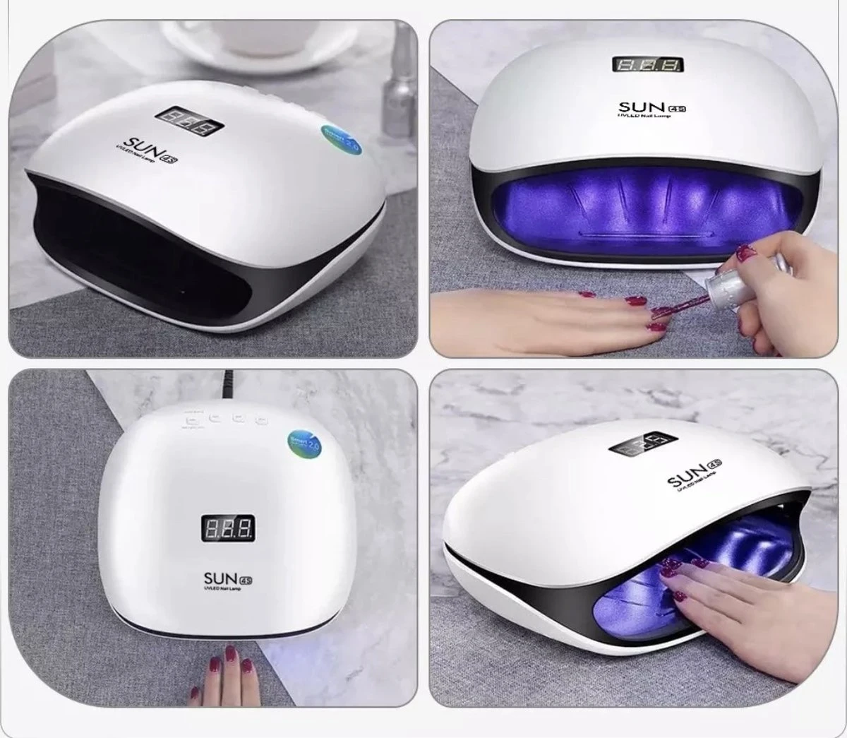 SUN® Professionele Nageldroger SUN 48 Watt LED UV - Nagel Lamp LED - Gel Nagellak - Gelpolish - Gel Nagels - Nagel Kit - Builder Gel - Acryl 1 SUN® Professionele Nageldroger SUN 48 Watt LED UV - Nagel Lamp LED - Gel Nagellak - Gelpolish - Gel Nagels - Nagel Kit - Builder Gel - Acryl