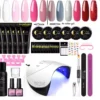 Royala - Professionele Poly Gel Starter Kit POG3. – 6 Kleuren Polygel + 6 Kleuren UV Gel - 12 Kleuren Polygel Pakket - Incl. 36 W UV Nageldroger - Poly Acryl Nagels - Nail Art - Gel Lak