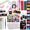 Acrylnagels Set | Nepnagels | Acryl Nagels Kit Starterspakket | Basispakket | Acrylnagels | Nail Art Pakket | 60 Kleuren Acryl Poeders/Glitters | 500 Franse Tips | Acrylic Liquid | Nagel Lijm | Plaknagels | 90 Delig | Nagel Set | Nagelstad