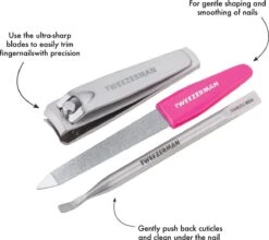 Tweezerman Mini Nagelset - RVS - Manicureset Met Nagelvijl, Nagelknipper, Bokkenpoot En Nagelriemknipper - Roze -Cosmetisch Kortingswinkel 1200x1068