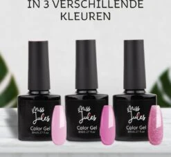 Miss Jules - Complete Gellak Starterspakket - Kleur 3 X Roze - Glanzend & Dekkend Resultaat - Inclusief UV/LED Lamp & Instructievideo (NL) -Cosmetisch Kortingswinkel 1200x1104