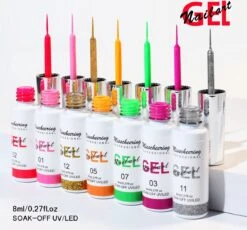 Nail Art Gel - Fine Liner Gel - 12 Stuks - UV/LED Gel - Gellak - Nagel Gellak - UV/LED Lamp - UV/LED Nageldroger - Gelnagels - Nepnagels - Acrylnagels - Tekenpenseel Nagels - Professioneel - Hoge Kwaliteit -Cosmetisch Kortingswinkel 1200x1115