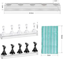 Merkloos Nailtrainer Oefenhand Voor Nagels 12-delige Set - Acryl Nagels Starterspakket - Starter Kit Nagel Display Magnetische Waaier – Kunstnagels Plaknagels - Nail Art Set - Uv Lamp Gelnagels Houd -Cosmetisch Kortingswinkel 1200x1117