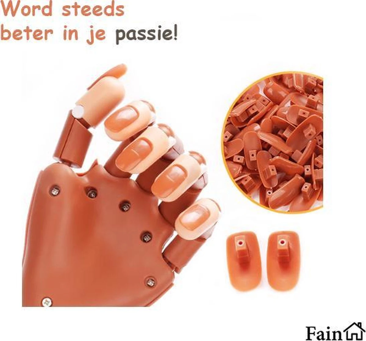 Oefenhand Voor Kunstnagels– Nail Art – All-in-1 Set - Nagel Set – Nail Trainer – Nail Tips – Acrylnagels Starterspakket – Nagel – Nail Trainer Hand – Oefen Hand Nagels - Nailtrainer Nagel Oefenhand 2 Oefenhand Voor Kunstnagels– Nail Art – All-in-1 Set - Nagel Set – Nail Trainer – Nail Tips – Acrylnagels Starterspakket – Nagel – Nail Trainer Hand – Oefen Hand Nagels - Nailtrainer Nagel Oefenhand - Afbeelding 2