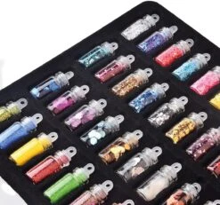 Merkloos 48 Verschillende Flesjes Nagel Decoratie Met Glitters En Sticker - Nail Art - Nagelversiering - Cadeau Tip -Cosmetisch Kortingswinkel 1200x1122 5