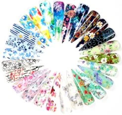 Set Van 30 X Transfer Nail Art Foil | Nagel Folie | Bloemen Design Nagelfolie | Voor Op Nagellak, UV LED Gellak Met Transfer Gel | Sparkolia -Cosmetisch Kortingswinkel 1200x1129 8