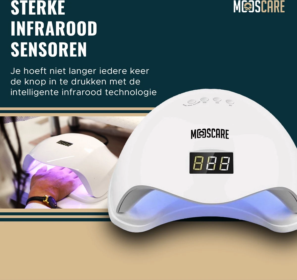 MOOSCARE 48 Watt LED Lamp Voor Gellak Nagels - UV Lamp Gelnagels - Nail Art Nagellamp - Gel Nagellak Nageldroger 4 MOOSCARE 48 Watt LED Lamp Voor Gellak Nagels - UV Lamp Gelnagels - Nail Art Nagellamp - Gel Nagellak Nageldroger - Afbeelding 4