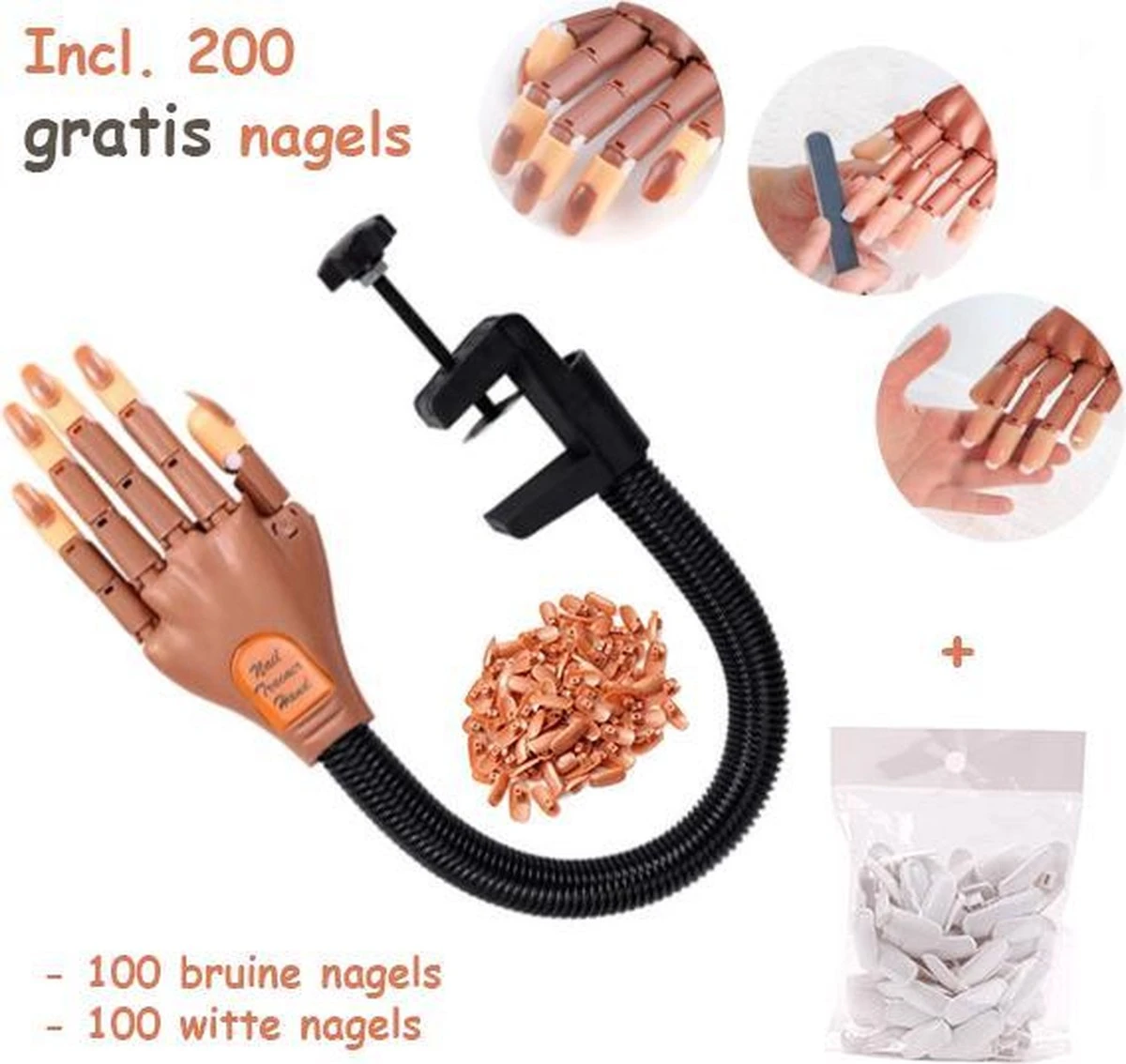 Oefenhand Voor Kunstnagels– Nail Art – All-in-1 Set - Nagel Set – Nail Trainer – Nail Tips – Acrylnagels Starterspakket – Nagel – Nail Trainer Hand – Oefen Hand Nagels - Nailtrainer Nagel Oefenhand 1 Oefenhand Voor Kunstnagels– Nail Art – All-in-1 Set - Nagel Set – Nail Trainer – Nail Tips – Acrylnagels Starterspakket – Nagel – Nail Trainer Hand – Oefen Hand Nagels - Nailtrainer Nagel Oefenhand