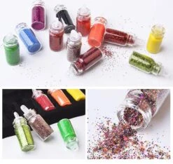 48 Potjes Glitter / Decoratie Voor Nail Art / Knutselen - Sparkolia Glitters Nagel Decoratie Set- 3D Nail Art Voor Gellak, Acryl Of Nagellak - Glitter, Poeder, Holografisch, Vlokken, Pailletten, Shimmer, Rhinestone - Verschillende Kleuren -Cosmetisch Kortingswinkel 1200x1135 3