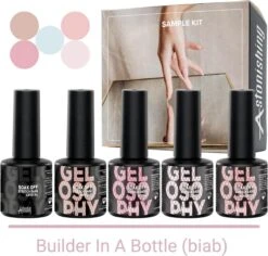 GUAPÀ® BIAB Builder Gel In A Bottle | BIAB Nagellak | Gelnagels Starterspakket | Nagellak | Gellak Pink | Builder Gel | 5 X 7 Ml BIAB Essentials Kit