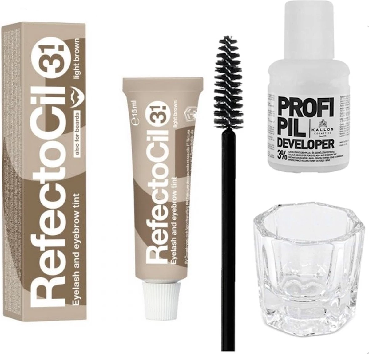 Refectocil Henna Set Incl. Brush & Mengglas #3.1 Licht Bruin 1 Refectocil Henna Set Incl. Brush & Mengglas #3.1 Licht Bruin