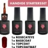#ROSECATEYESERIE - Influence Gellac - Gellak - Gellak Paars UV - UV Gellak - Gel Nagellak - Basecoat - Topcoat - Topcoatmat - No Wipe - Startersset - Kado Vrouw - Valentijns Cadeau - Kado Voor Haar - 4 X 10 Ml - Magneet