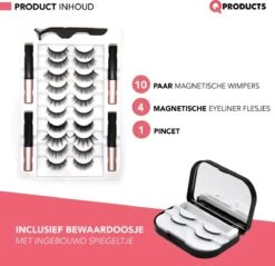 Qproducts Magnetische Wimpers - Nepwimpers - Wimperset Van 10 Wimpers 4 Eyeliners En Pincet - Inclusief Wimper Bewaardoos Met Ingebouwd Spiegeltje - Magneet Wimpers - Magnetic Lashes -Cosmetisch Kortingswinkel 1200x1162 5