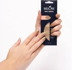 Herome Nail Wraps Starterkit Golden Glitter - 2x10 Nagelstickers - Inclusief Top Coat 4ml - In Organza Verpakt -Cosmetisch Kortingswinkel 1200x1164 5