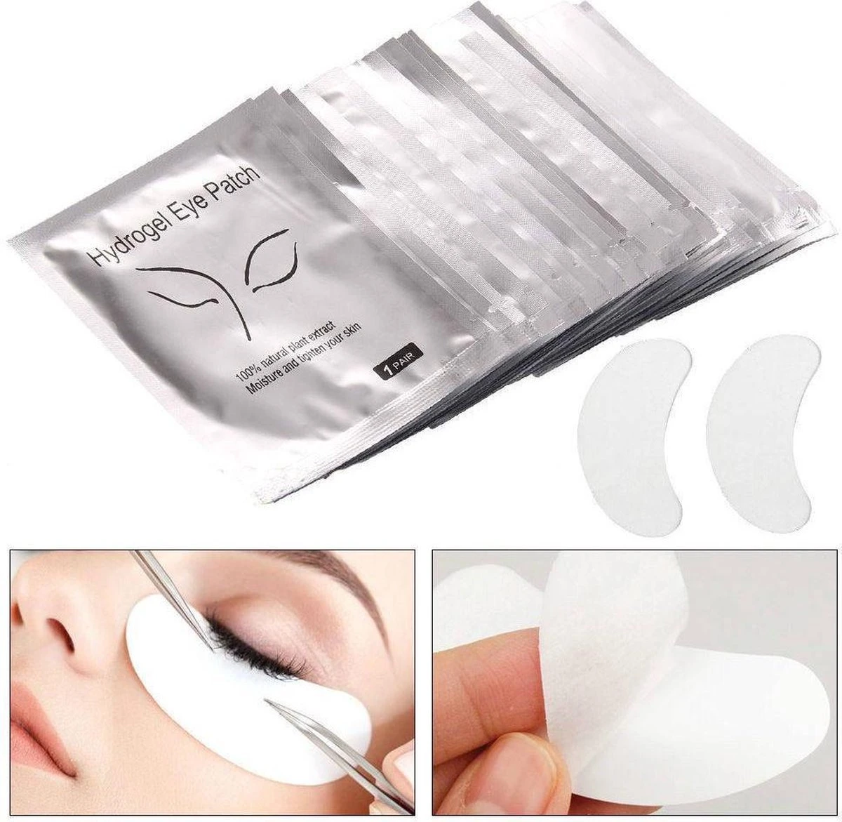 50 PAAR EYE PADS(100 Stuks) - WIMPEREXTENSION - GELPADS - EYEPADS - EYE GEL PATCH - OOGKUSSENS - PLUISVRIJ 1 50 PAAR EYE PADS(100 Stuks) - WIMPEREXTENSION - GELPADS - EYEPADS - EYE GEL PATCH - OOGKUSSENS - PLUISVRIJ