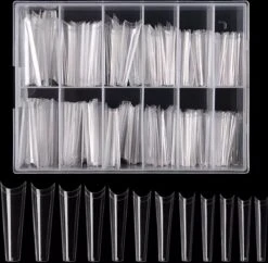 Royala Gel Flex 240x Nageltips In Tipbox - Transparant Long Coffin Half Cover C Curve - Kunstnagel Set - Nail Tips -French Nail Art Acryl Nagels & Gelnagels - Premium Quality Line -Cosmetisch Kortingswinkel 1200x1177 10