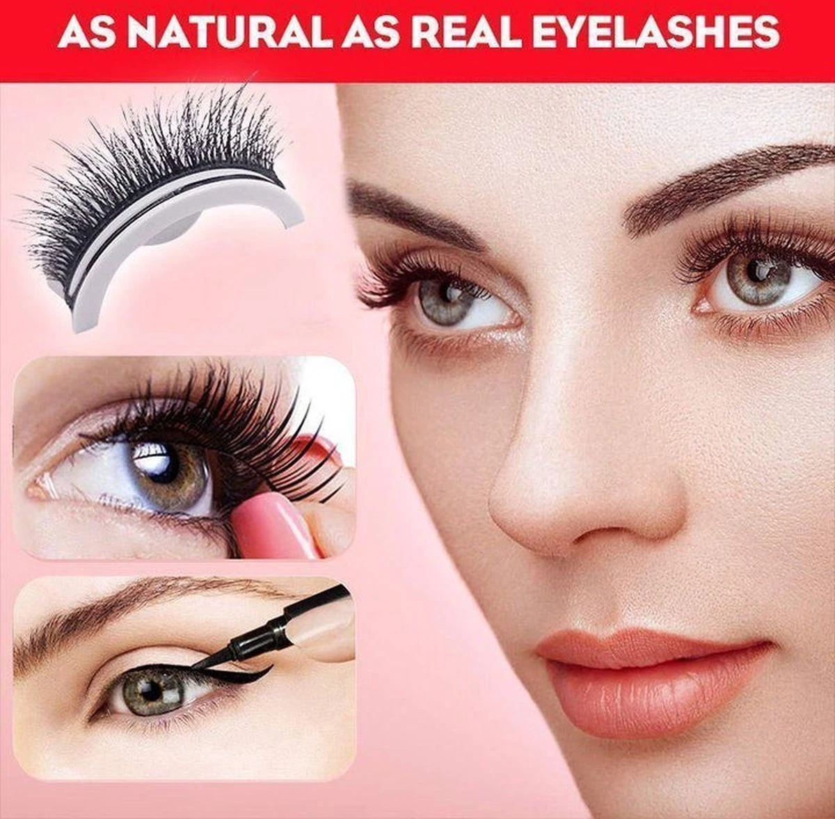 Nep Wimpers | Wimpers Zonder Lijm - Wasbaar- Waterbestendig - Windbestendig - Herbruikbaar - Extra Herbruikbare Plakrand-In Een Flits Mooi ||| 3 Nep Wimpers | Wimpers Zonder Lijm - Wasbaar- Waterbestendig - Windbestendig - Herbruikbaar - Extra Herbruikbare Plakrand-In Een Flits Mooi ||| - Afbeelding 3