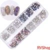 Nagel Decoratie Set - 12 Verschillende Vormen - 3D Glitter Nagel - Nagels - Decoratie - Bling Bling - Zilver - Parelmoer - Gratis Verzending - Nagelset - Nagelstickers - Diamant - Nagel Decoratie - Nail Art