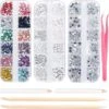 GUAPÀ® Nail Art Strass Steentjes | Diamantjes | Rhinestones | Nagel Decoratie | Nail Art Glitters | Complete Nail Art Kit | 3 Dozen Nail Art Diamantjes