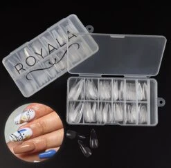 Royala 110 - Waterdrop Binnen En Buiten Full Frosted - Full Cover - Nageltips - Nepnagels - Plaknagels - In Assortimentsbox - 120 Stuks 12 Maten - Voor Gellak Acrylnagellak En PolyGel Nagels - Royala Frosted Tips Line -Cosmetisch Kortingswinkel 1200x1180 3