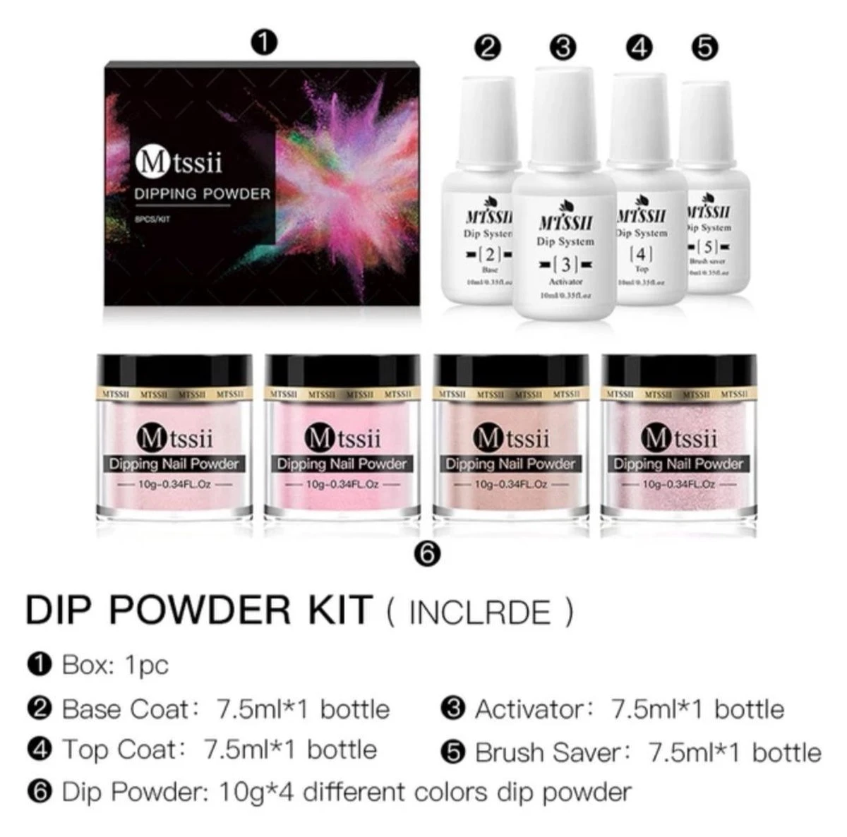 Dipping Powder Starter Kit - 4 Kleuren - Roze - Dip Poeder - Acryl Nagels - Dip Poeder Starter Kit - Starterset - Dip Nagels - Nagel Poeder - Acryl Poeder - MTSSII - Dip Powder- 2 Dipping Powder Starter Kit - 4 Kleuren - Roze - Dip Poeder - Acryl Nagels - Dip Poeder Starter Kit - Starterset - Dip Nagels - Nagel Poeder - Acryl Poeder - MTSSII - Dip Powder- - Afbeelding 2