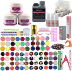 XXL Acrylnagels Starterspakket - Acryl Nagel Set | 76 Kleuren Acryl Poeder & Decoratie