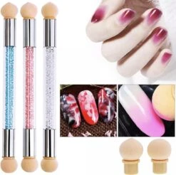 GUAPÀ - Nail Art Penselen Spons Set Met Holografische Glitter Poeder Set Voor Het Maken Van Prachtige Nail Art Effecten Op Je Nagels - 6 Delige Nail Art Set -Cosmetisch Kortingswinkel 1200x1193 6