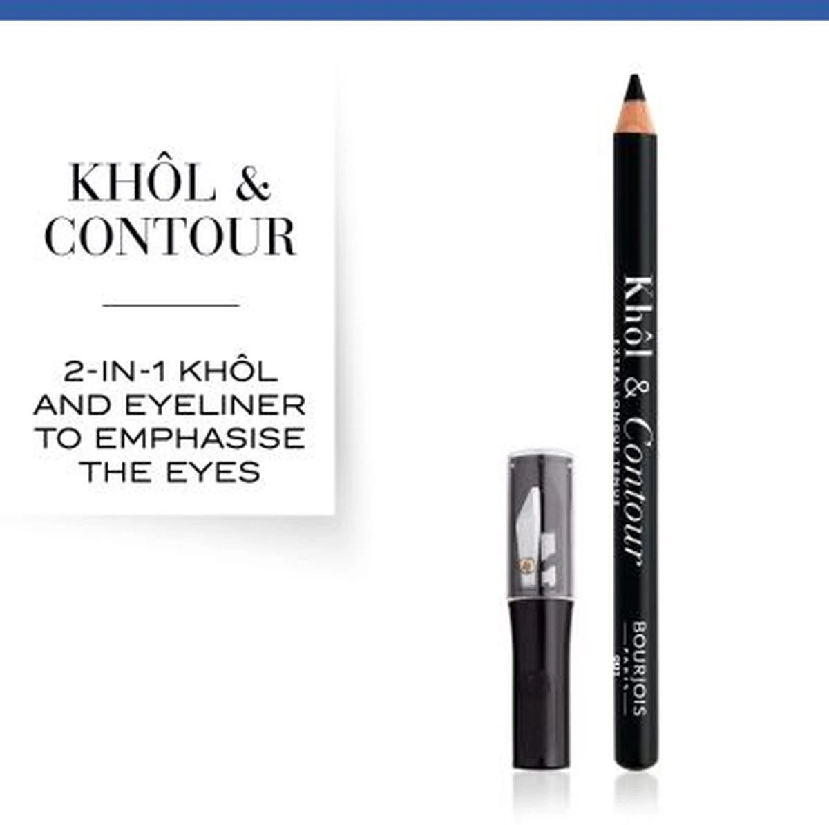 Bourjois Eye Liner Khol Contour Oogpotlood - 001 Black 2 Bourjois Eye Liner Khol Contour Oogpotlood - 001 Black - Afbeelding 2