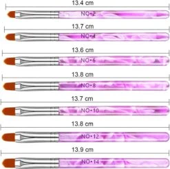 Merkloos 7 Roze Penselen Voor Gel/ Polygel En Glitter - Nagel Kwasten - Nail Brush -Cosmetisch Kortingswinkel 1200x1195 11