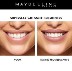 Maybelline SuperStay 24H Smile Brighters Lippenstift - 850 Frosted Mauve - Roze - Langhoudend -Cosmetisch Kortingswinkel 1200x1197 53