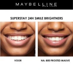 Maybelline SuperStay 24H Smile Brighters Lippenstift - 850 Frosted Mauve - Roze - Langhoudend -Cosmetisch Kortingswinkel 1200x1197 54