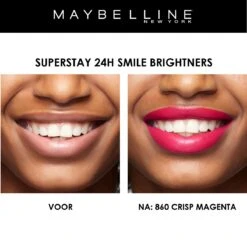 Maybelline SuperStay 24H Smile Brighters Lippenstift - 860 Crisp Magenta - Roze - Langhoudend 16 Maybelline SuperStay 24H Smile Brighters Lippenstift - 860 Crisp Magenta - Roze - Langhoudend -Cosmetisch Kortingswinkel 1200x1197 56