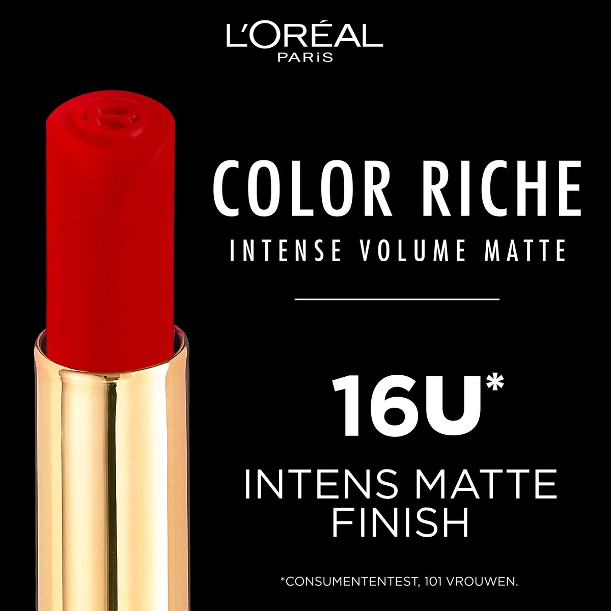 L'Oréal Paris - Color Riche Intense Volume Matte Lipstick - 346 Le Rouge Determination - Lippenstift Rood 6 L'Oréal Paris - Color Riche Intense Volume Matte Lipstick - 346 Le Rouge Determination - Lippenstift Rood - Afbeelding 6