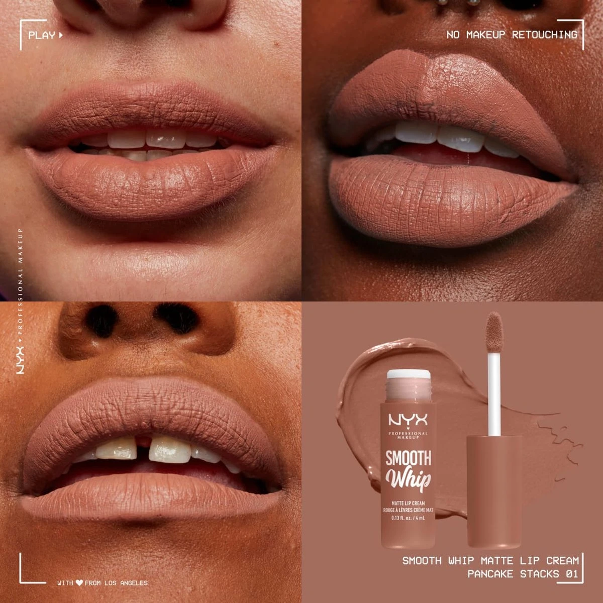 NYX Professional Makeup Lippenstift Smooth Whip Matte 01 Pancake Stacks, 4 Ml 3 NYX Professional Makeup Lippenstift Smooth Whip Matte 01 Pancake Stacks, 4 Ml - Afbeelding 3